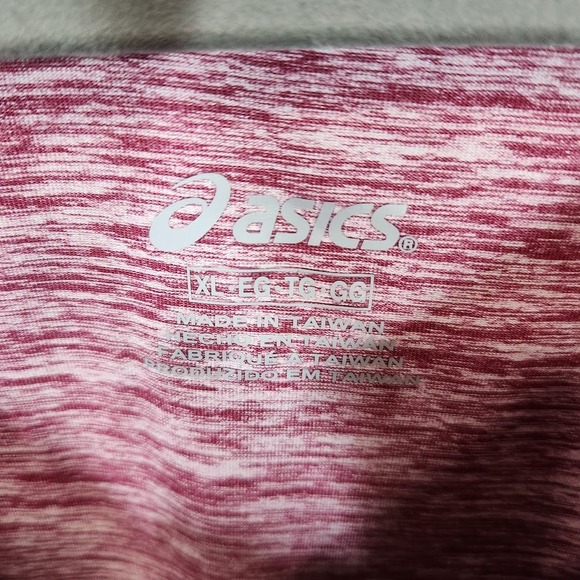 Asics Long Sleeve Top Heathered Burgundy Activewear Pullover - XL - Picture 6 of 7